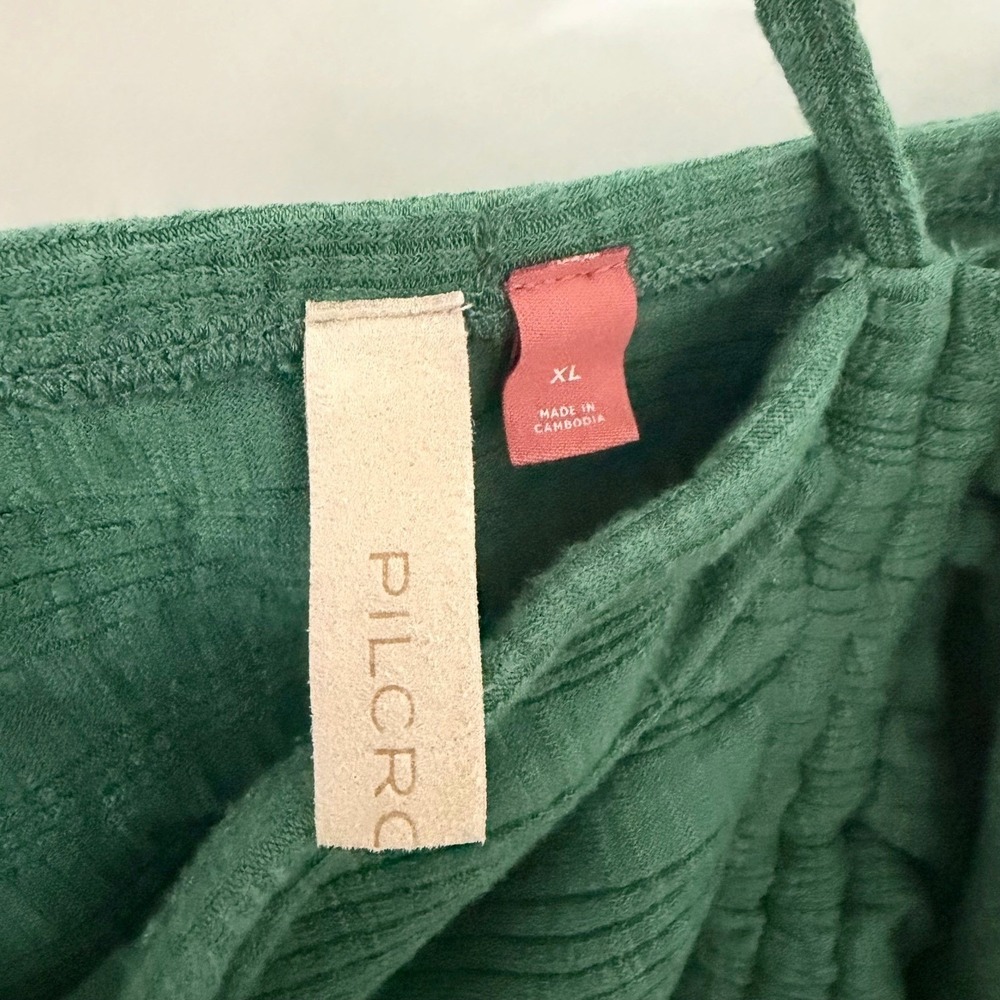 Anthropologie Pilcro Halter Top Womens XL Green Crop Tank Boho Hippie Festival - Picture 7 of 8